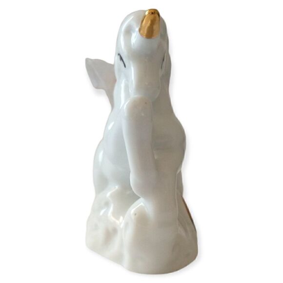 Vtg Atlanta GA Unicorn Toothpick Holder State Souvenir Ceramic Horse White Gold. - Picture 8 of 16